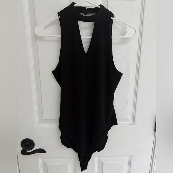 by & by Tops - By X By Black Halter Choker Cutout Body Suit Women’s Size S